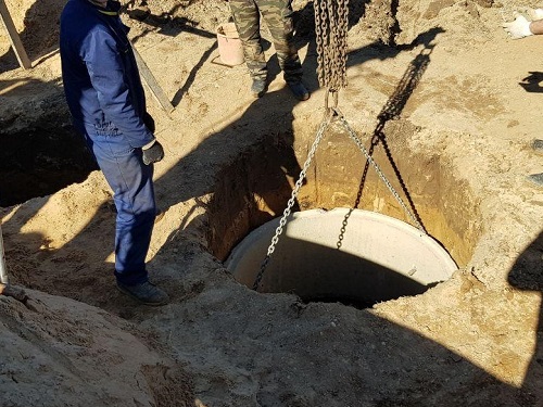 Переливной бетонный септик в Фаниполе